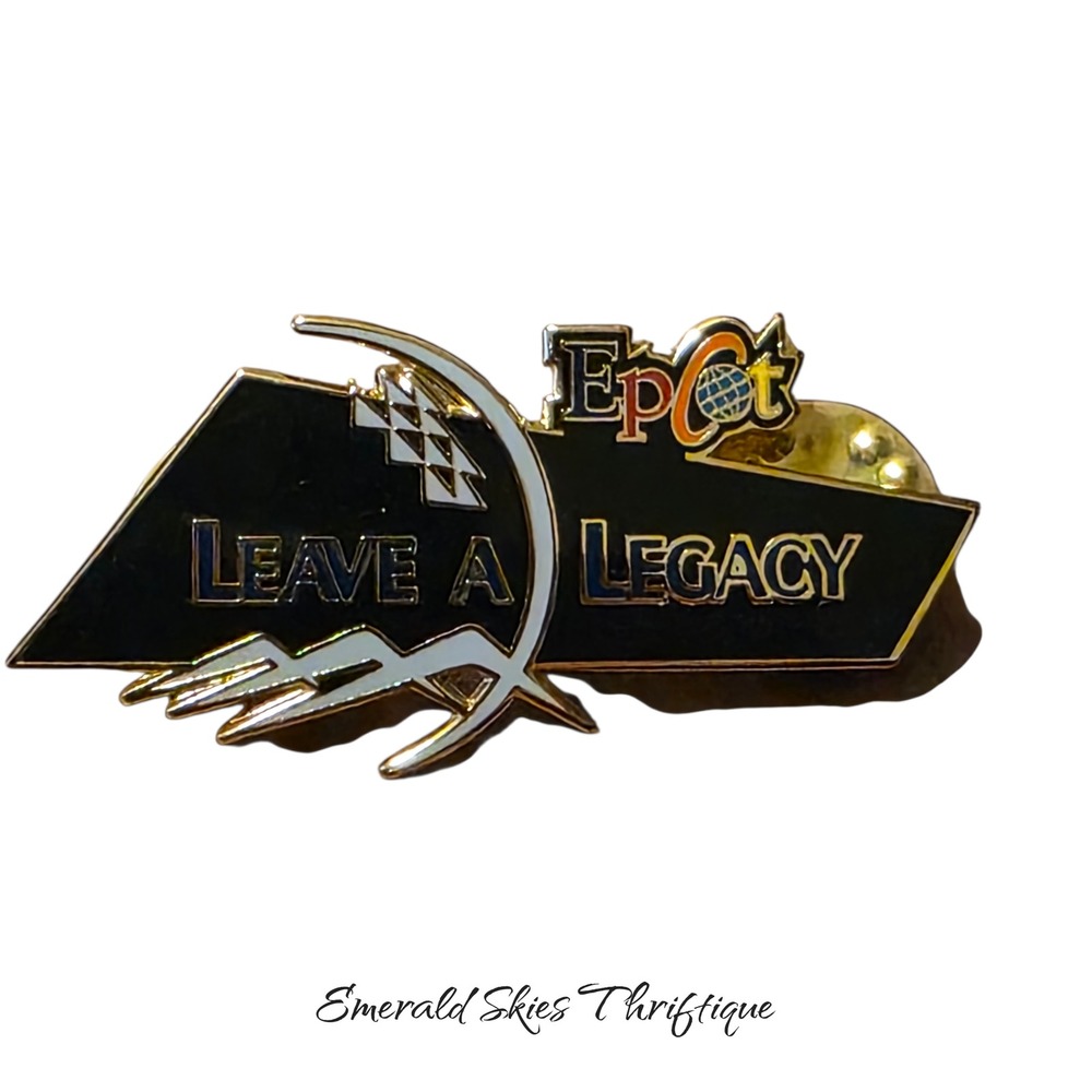 Leave A Legacy 2000  Epcot Disney Pin Black Gold tone  Enamel free ship